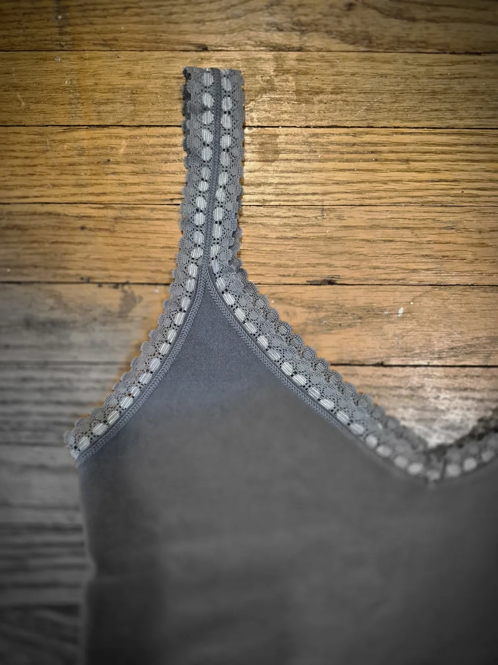 Lenox Slate Blue V-Neck Tank with Trim - Picture 2 of 4